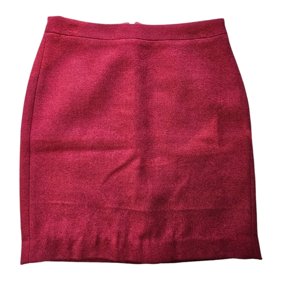New J.Crew Red Wool Blend Lined Pencil Skirt Size 6P - Picture 2 of 10